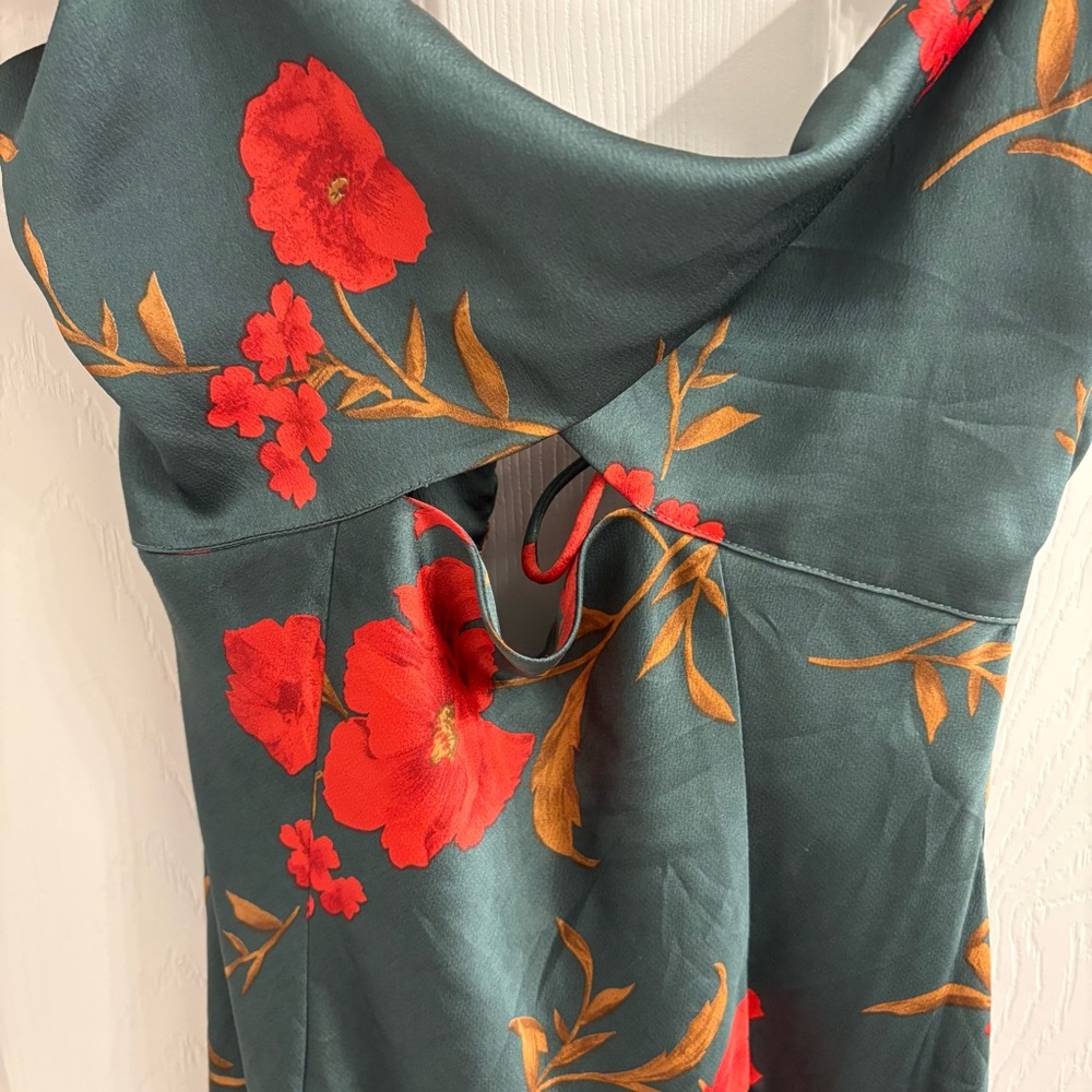 Hello Molly Teal and Red Floral Midi Dress - Picture 4 of 6